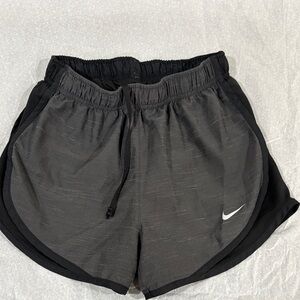 Nike Women's Dark Gray and Black Athletic Shorts